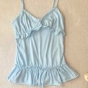 Y2k Light Blue Ruffle Cami Top Size M Photo 1