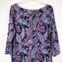 Crown & Ivy Crown Ivy Medium Dress Purple Paisley Shift Tunic Crochet Sides Mini Blue 204 Photo 3