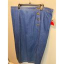 American Vintage Vintage Deadstock Blue Denim Midi Length A-Symmetrical Skirt Plus Size 26W Photo 2