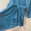 City Chic NEW  Shibara Wrap Longline Blouse Seafoam Blue Flowy Plus Sz 24 2XL Photo 2