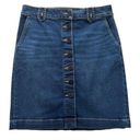 Talbots  Jean Skirt Button Front Pencil Denim Jean Skirt Size 6 NWOT Photo 0