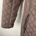Gallery  Brown Quilted Puffer Faux Fur Zip Hoodie Zipper Lined Coat, Size Medium Photo 8