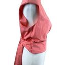 EXPRESS  Top M Coral Classic Preppy Pretty Chic Structured Mock Neck Sleeveless Photo 1