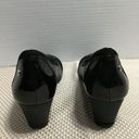 Anne Klein  Womens Black Leather Slip On Round Toe Wedge Heeled Pumps Size 10M Photo 3