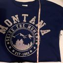 Abound Navy Montana Cropped Sweatshirt  Junior Size Small Photo 2