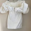 House Of CB  'Selena' Ivory Satin Ruffle Strapless Dress size medium NWOT Photo 4