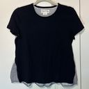 Kate Spade  Broome Street Striped Ruffle Back Tee Black & White Size: Small Photo 0