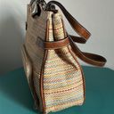 Studio Works New  Woven Striped Double Strap Shoulder Bag Purse Photo 3