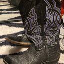 Black And Blue Cowboy Boots Size 9 Photo 1