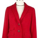 Talbots  Wool Blend Notch Collar Equestrian Holiday 2 Button Blazer Christmas red Photo 2