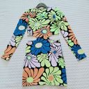 Farm Rio NWT  Floral Long Sleeve Mini Sweater Dress Size S Photo 7