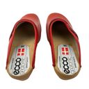 Ecco * Clog Womens EU 36 Red Leather Open Back Wood Sole Anatomic Danish Design Photo 3