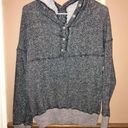 Gimmicks by BKE Gimmicks X BKE Double V Neck Marled Heather Button Sweatshirt Grey Black XS Photo 0