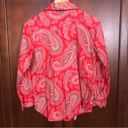 Ralph Lauren Lauren  PJ Top Red Button Up Sleepwear Paisley PM Photo 3