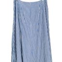 Talbots  Stripe Button Front Pleated Midi Skirt Size 12 NWT $99 Photo 4