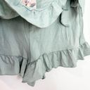 Halara  High Waisted Lace Up Ruffle Hem Flowy Casual Shorts 3.5" Green Lily Photo 4