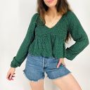 PacSun the cutest smocked peasant top floral in dark green size s Photo 1