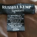 Russell  KEMP ANIMAL Print Silk Beaded Blazer Jacket Size Large Brown Photo 4