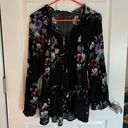 American Eagle  Floral Long Sleeve with Tiered Peplum Photo 0