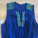 Adelyn Rae NWT  Embroidered Romper Navy Turquoise Sz M Photo 4