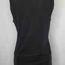 Carmen Marc Valvo  Formal V Neck Sleeveless Blouse Black Floral Appliqué Small Photo 6