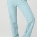 Alo Yoga Alo High-Waist Free Time Offline Straight Leg Sweatpants Chalk Blue Wide Leg S Photo 0