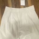 ZARA NWT  Womens Pleated  Pockets Cream Summer Linen Wide Leg Pants Sz XS Photo 5