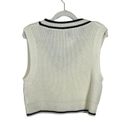 H&M NWT  Cropped Knit Sweater Vest in White/Black Size M Photo 8