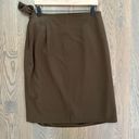 Christian LaCroix Paris Pret-a-Porte Wool Faux Wrap Pencil Skirt Brown 10 Photo 6