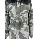 ma*rs MR &  ITALY Camouflage Print Coat with Fox Fur Collar Photo 3