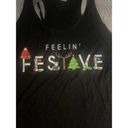 Fifth Sun “Feeling Festive” Christmas Racerback Tank Top In Black -  Size XS NEW Photo 2