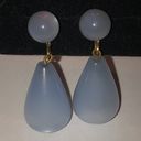 Vintage Blue  Moon Glow Dangling Screw Back Earrings Photo 1