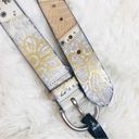 Fossil Vintage  Metallic Leather Patchwork Belt Studded Silver Gold Medium New Photo 5