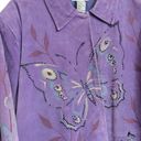 Quacker Factory The  Womens Size 1X Lavender Painted Leather Jacket • Butterflies Photo 1