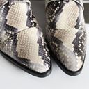 ALLSAINTS  Darcy Pointed Toe Ivory Python Snake-Print Leather Cutout Ankle Boots Photo 6