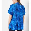 Isaac Mizrahi  Live Blue Summer Floral Short Sleeve Open Front Cardigan Medium Photo 6