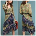 Love Sam  Williston Wrap Green, Blue / Floral Printed Dress Photo 1