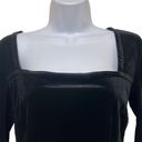 n:philanthropy n philanthropy Womens Medium Square Neck Top Black Velvet Armida Long Sleeve NWT Photo 3