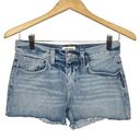 L'Agence  Women's Ryland High Rise Cut Off Denim Shorts Medium Wash Distressed 25 Photo 0