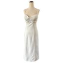 Daisy Misha  Solid White Cut Out Mid-Riff Bustier Midi Dress Size 8 Photo 3