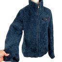 Pendleton  Women Fuzzy Full Zip Sherpa Blue Jacket Teddy Plaid Size Medium Photo 5