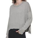 DKNY NWT!  Gray Studded Crew Neck Pullover Sweater XL Photo 0