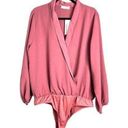 Stitch Fix NWT  Heatherly Ellison Surplice Bodysuit Dusty Pink Mauve Plus 1X Photo 0