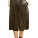 St. John 💕💕 Pleated Foil Skirt Elasticized Waist ~ Black & Gold XL NWOT Photo 2