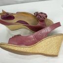 Born concept BORN Mauve Pink Wedge Sandals Open Toe Flower Woven Sz 9 B.O.C.  Photo 6