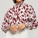 Isabel Marant  etoile Yoshi IKAT silk burgundy puff sleeve blouse top sz 36 Photo 1