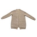 Debut  Cardigan Taupe Cream Stripe Open Front Eyelash Soft Cardigan Sweater Small Photo 11