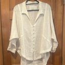 We The Free  women’s off white button down  hi low top size small . Photo 0