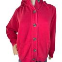 Sonoma  Red Button Up Hoodie With Knit Hood Photo 0