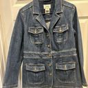 L.L.Bean  Jacket Womens Blue Cotton Denim Jean Chore Barn Jacket Size small VTG Photo 0